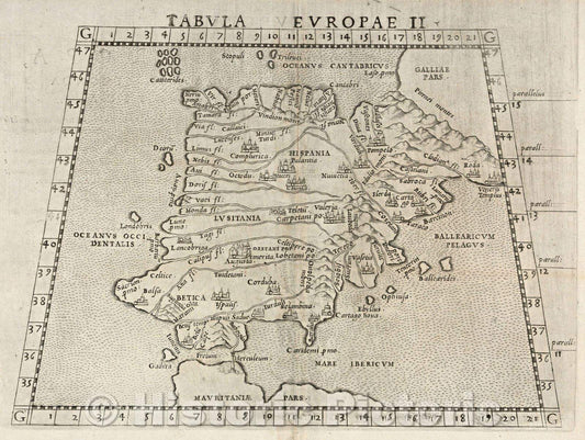 Historic Map : Tabula Europae II, 1561 , Vintage Wall Art , v2