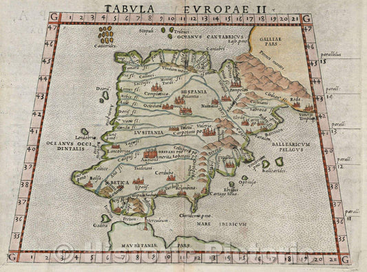 Historic Map : Tabula Europae II, 1561 , Vintage Wall Art