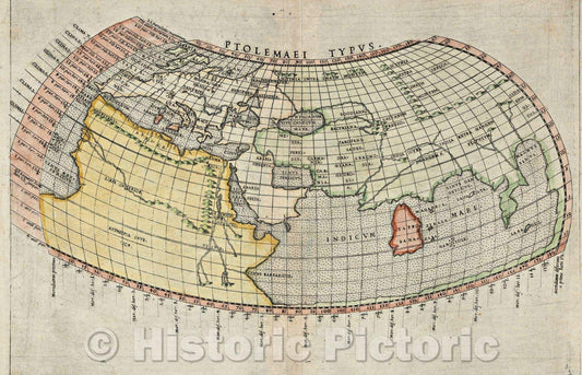 Historic Map : Ptolemaei Typus., 1561 , Vintage Wall Art