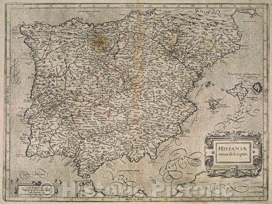 Historic Map : Hispania nova descriptio., 1600 , Vintage Wall Art