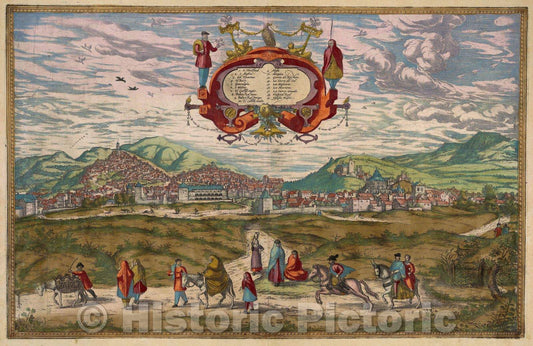 Historic Map : Granada Depingebat Georgius Hoefnagle Antverpianus, 1572 , Vintage Wall Art