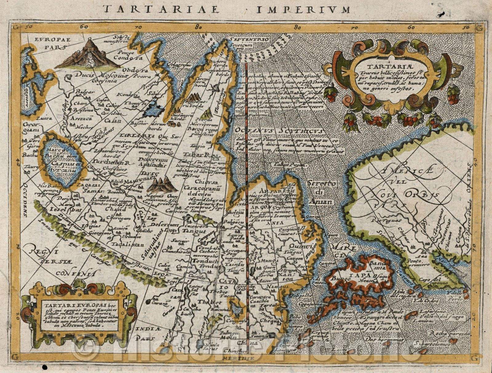 Historic Map : Tartariae Imperium, 1608 , Vintage Wall Art