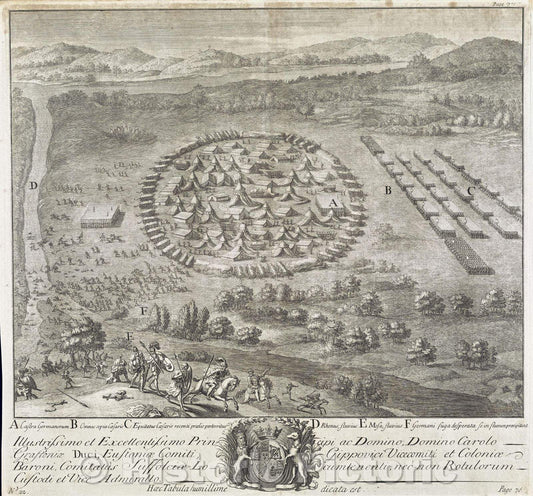 Historic Map : Battle Site Castra Germanorum, c. 1700 , Vintage Wall Art