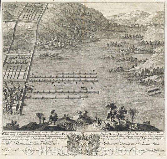 Historic Map : Battle Site Map possibly Scipio Battle of Zama, c. 1700 , Vintage Wall Art