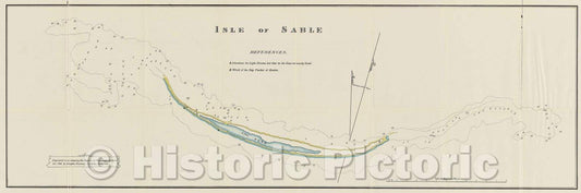 Historic Map : Isle of Sable, 1895 , Vintage Wall Art