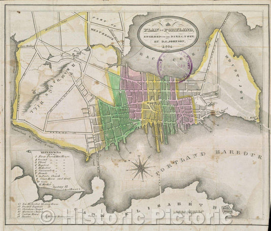 Historic Map : The Portland directory containing the names of the inhabitants, their occupations, places of business, and dwelling houses, and the city register, Vintage Wall Art
