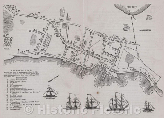 Historic Map : Journals of the Rev. Thomas Smith, and the Rev. Samuel Deane : pastors of the First Church in Portland : with notes and biographical notices, 1727 , Vintage Wall Art