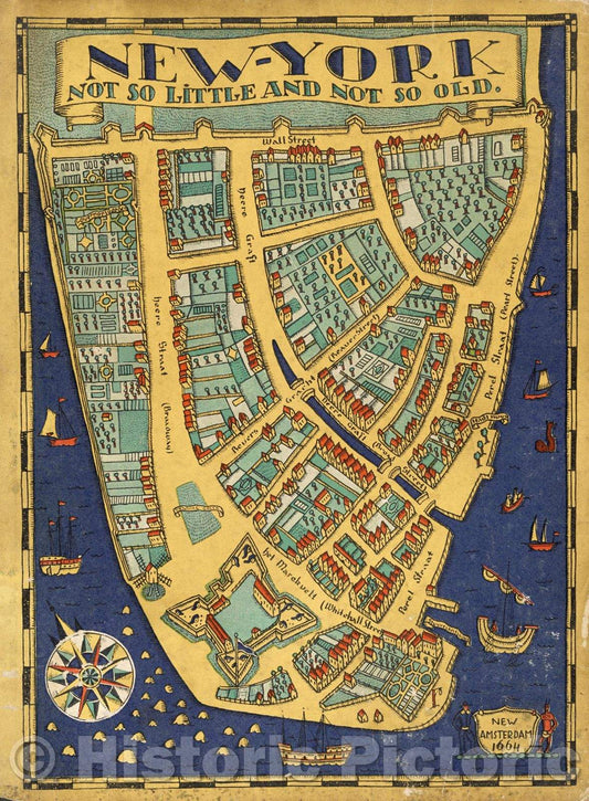 Historic Map : New York : Not So Little and Not So Old, Vintage Wall Art