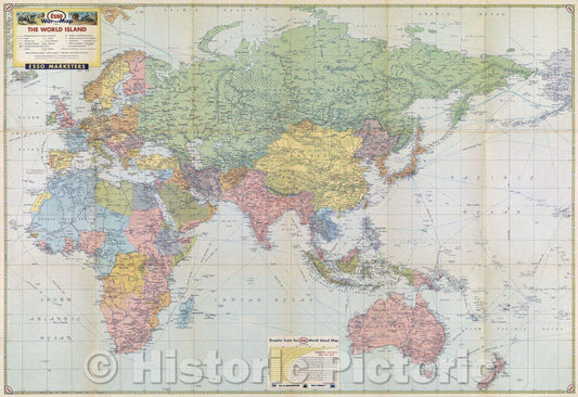 Historic Map : Esso War Map II featuring the World Island, Fortress Europe : A second War Map, 1943 , Vintage Wall Art