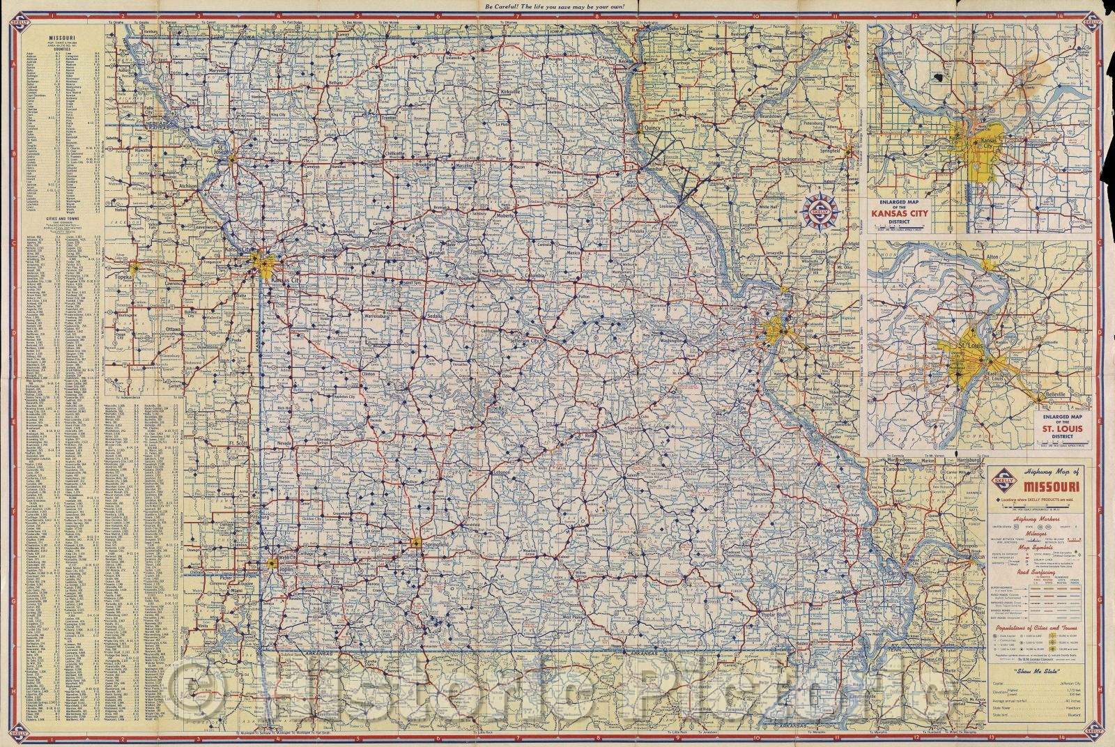 Historic Map : Skelly Highway Map of Missouri, 1959 , Vintage Wall Art