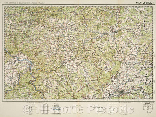 Historic Map : Carte de France et des Frontieres, 1918 , Vintage Wall Art
