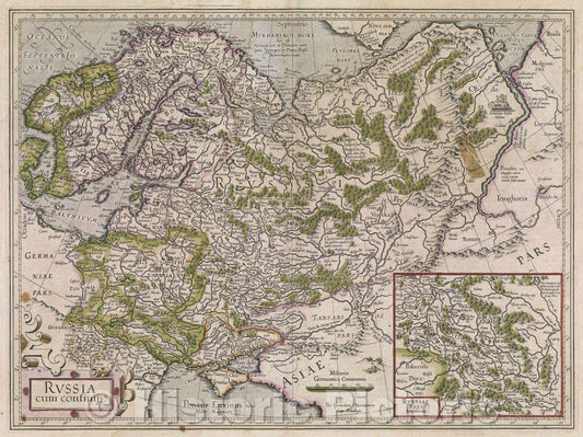 Historic Map : Russia cum confinijs., 1630 , Vintage Wall Art