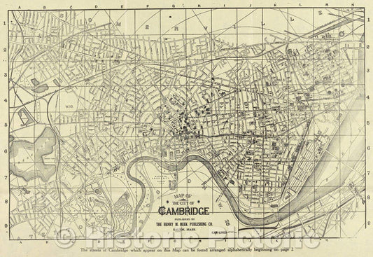 Historic Map : Map of the City of Cambridge, 1920 , Vintage Wall Art