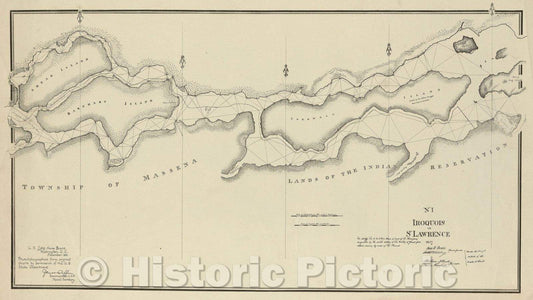 Historic Map : No.I Iroquois or St. Lawrence 1817, 1891 , Vintage Wall Art