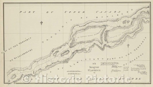 Historic Map : No.II Iroquois or St. Lawrence 1817, 1891 , Vintage Wall Art