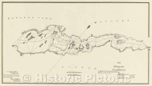 Historic Map : No.IV Iroquois or St. Lawrence 1818, 1891 , Vintage Wall Art