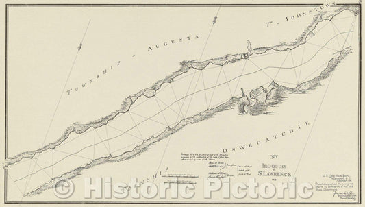 Historic Map : No.V Iroquois or St. Lawrence 1818, 1891 , Vintage Wall Art