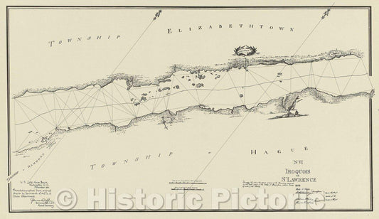 Historic Map : No.VI Iroquois or St. Lawrence 1818, 1891 , Vintage Wall Art