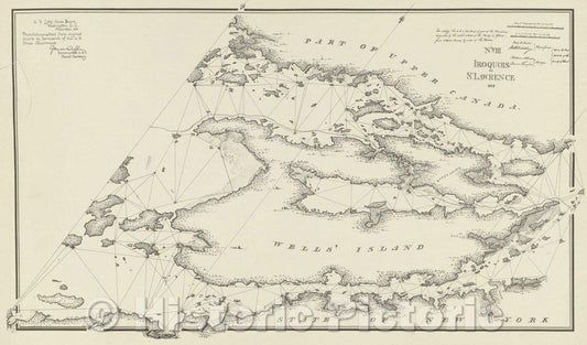 Historic Map : No.VIII Iroquois or St. Lawrence 1818, 1891 , Vintage Wall Art