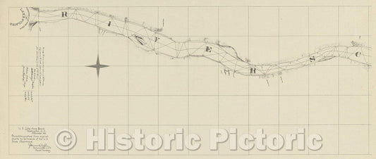 Historic Map : untitled map of River St. Claire; first part, 1891 , Vintage Wall Art
