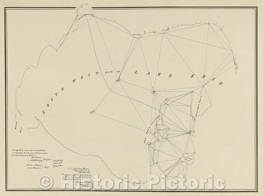 Historic Map : South West End of Lake Erie, 1891 , Vintage Wall Art