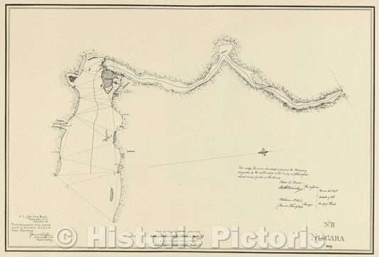 Historic Map : No.II Niagara 1819, 1891 , Vintage Wall Art