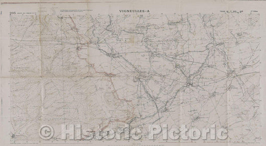 Historic Map : Vignellues - A, 1918 , Vintage Wall Art