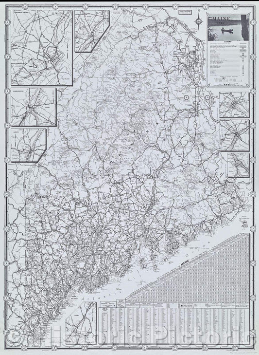 Historic Map : Maine 1964, 1964 , Vintage Wall Art