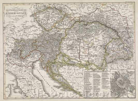 Historic Map : Der Oesterreichische Kaiser-Staat, 1844 , Vintage Wall Art