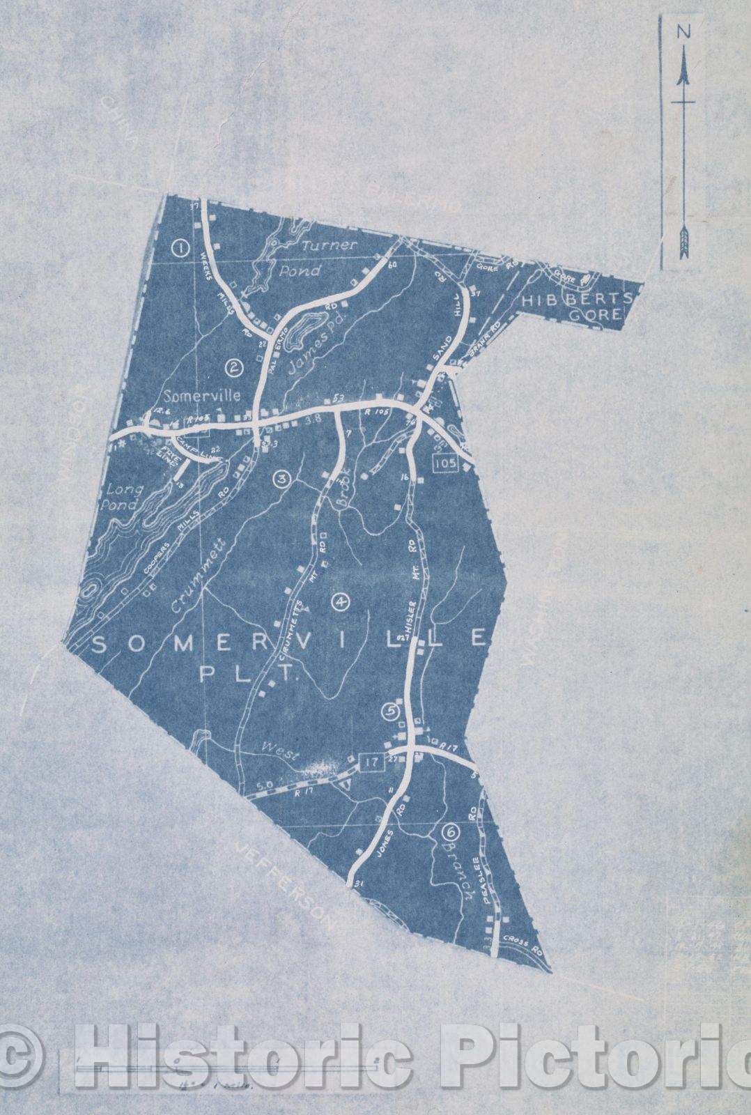 Historic Map : Somerville, 1956 , Vintage Wall Art