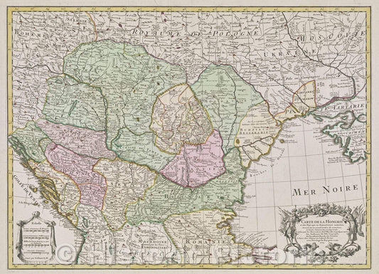 Historic Map : Carte de la Hongrie et des pays qui en dependoient autrefois, 1703 , Vintage Wall Art