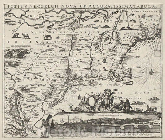 Historic Map : Totius Neobelgii nova et accuratissima tabula., 1673 , Vintage Wall Art