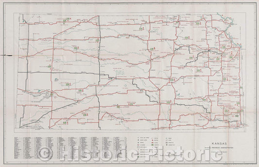 Historic Map : Kansas, 1939 , Vintage Wall Art