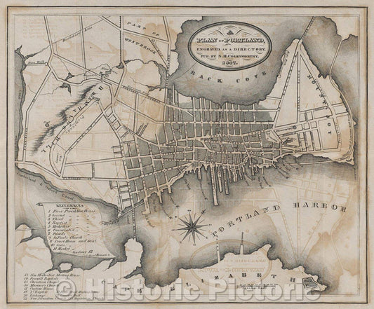 Historic Map : The Portland Reference Book and City Directory, Vintage Wall Art