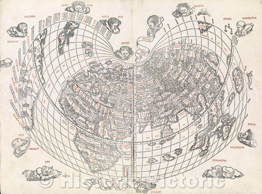 Historic Map : World, 1511 , Vintage Wall Art