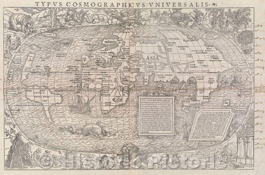 Historic Map : Typus Cosmographicus Universalis, 1555 , Vintage Wall Art