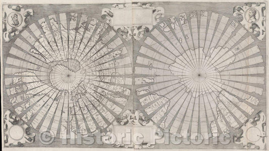 Historic Map : Untitled, 1555 , Vintage Wall Art