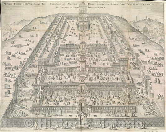 Historic Map : Montis Domini Totiusq. Sacri Templi Exemplum ex Antiquis Descriptionibus a Bened. Aria Montano Observatis ad Apparatus Sacri Instructionem, 1572 , Vintage Wall Art