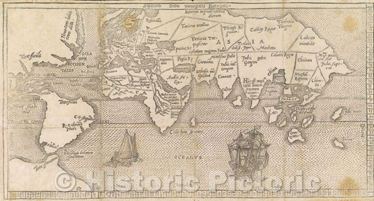Historic Map : Orbis universalis Descriptio., 1582 , Vintage Wall Art