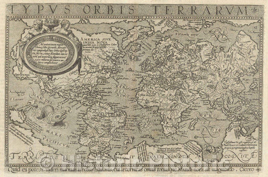 Historic Map : Typus Orbis Terrarum, 1596 , Vintage Wall Art