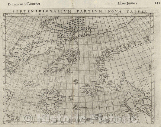 Historic Map : Septentrionalium Partium Nova Tabula, 1598 , Vintage Wall Art