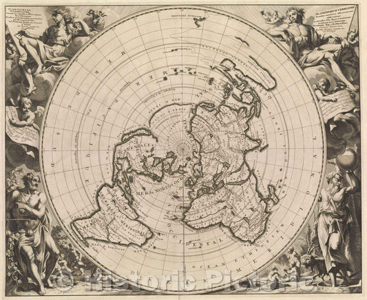 Historic Map : Planisphere Terrestre. Suivant les nouvelles Observations des Astronomes. Dresse et presente au Roy tres Chretien par M.r Cassini le Fils, 1713 , Vintage Wall Art