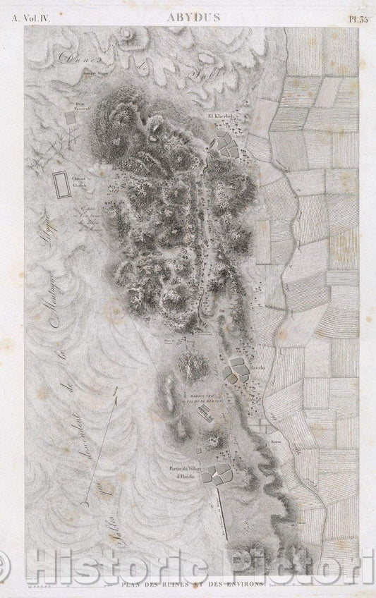 Historic Map : Abydus, 1823 , Vintage Wall Art