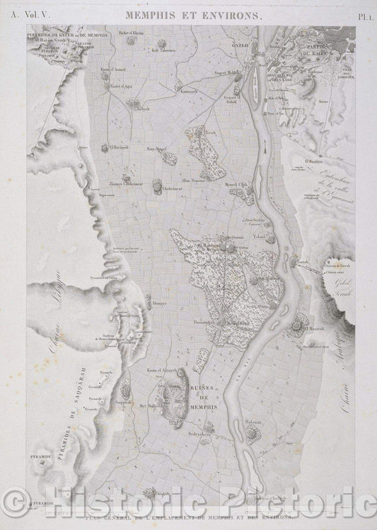 Historic Map : Memphis et Environs., 1823 , Vintage Wall Art