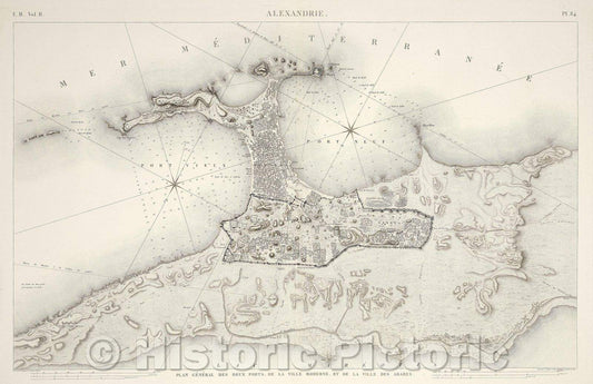 Historic Map : Alexandrie, 1823 , Vintage Wall Art