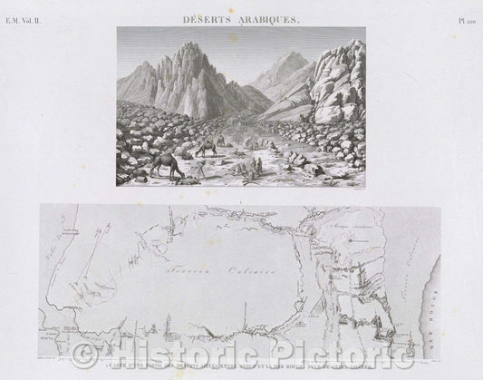 Historic Map : Deserts Arabiques., 1823 , Vintage Wall Art