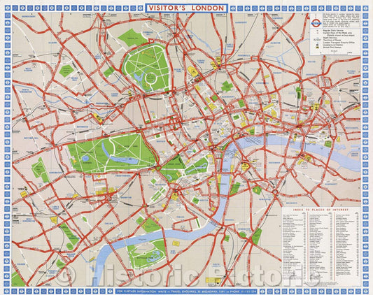 Historic Map : Visitor's London, 1971 , Vintage Wall Art