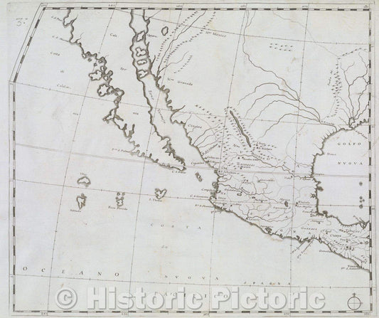 Historic Map : Mexicvm In hac forma in lucem edebat Ioannes Baptista Nicolosivs S. T. D ., 1660 , Vintage Wall Art