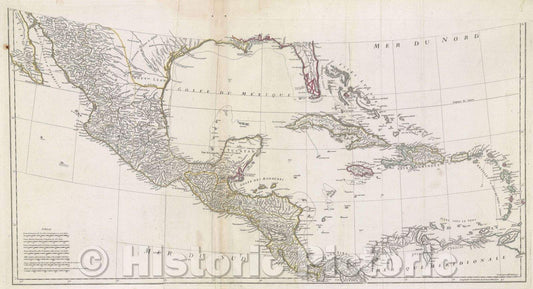 Historic Map : Amerique Septentrionale Publie?e sous les Auspices de Monseigneur le Duc d'Orleans Pre?mier Prince du Sang par le Sr. d'Anville., c. 1755 , Vintage Wall Art