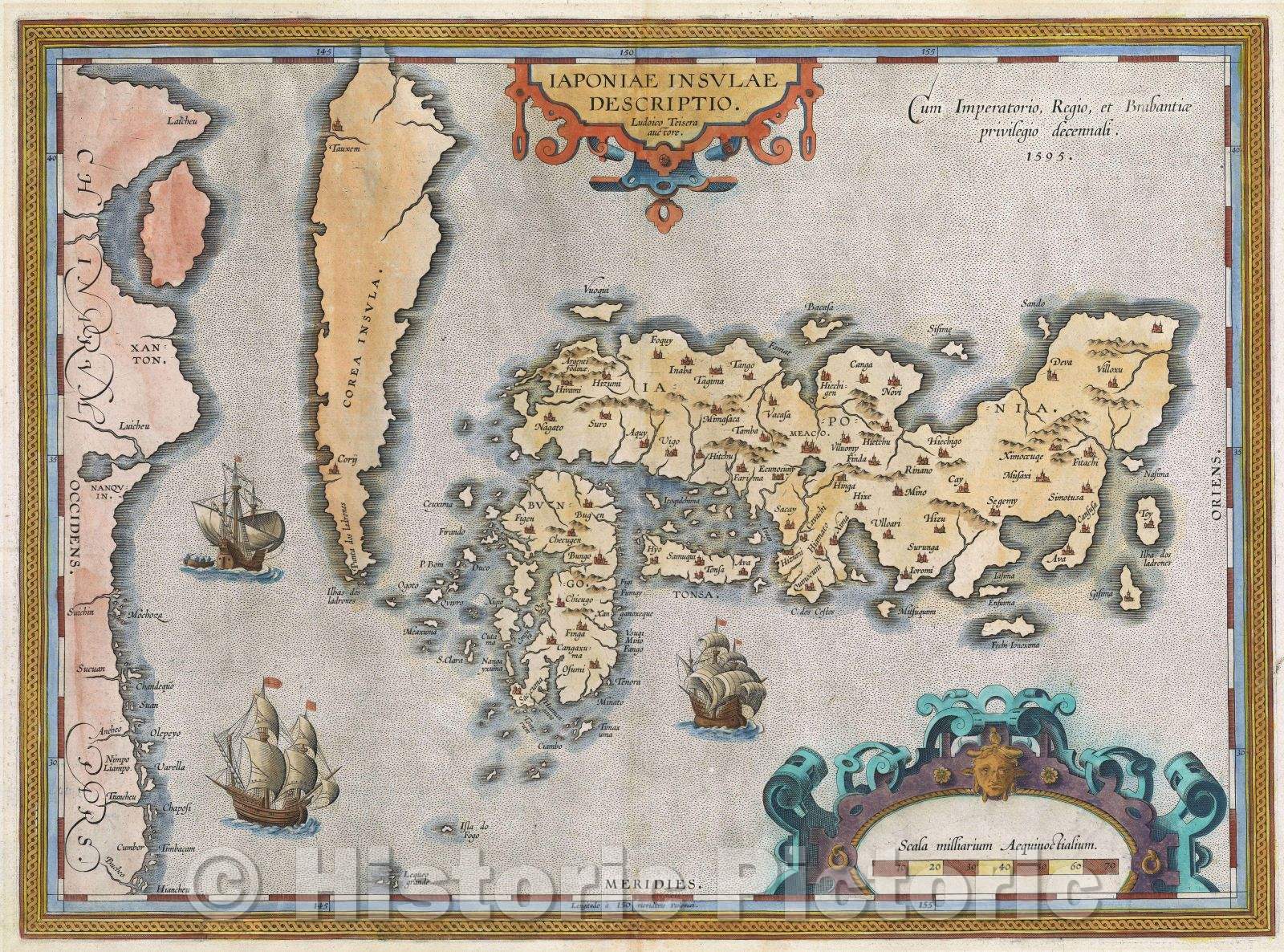 Historic Map : Japoniae Insulae Descriptio, 1595 , Vintage Wall Art